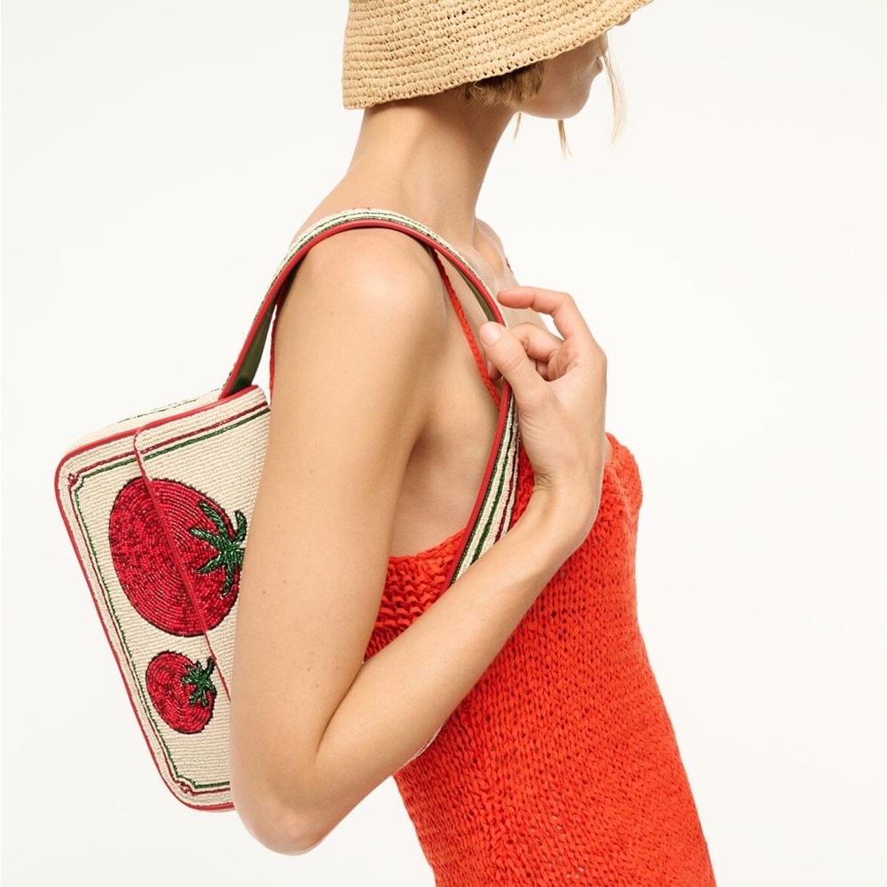 STAUD BEADED TOMMY BAG TOMATOES